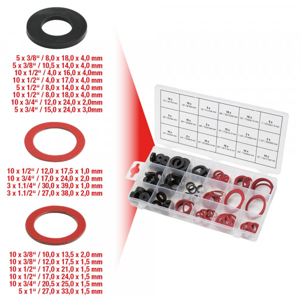 KS TOOLS Sortiment Dichtringe-Sanitär 141tlg.