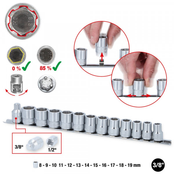 KS TOOLS 3/8" RESCUEpower Stecknuss-Satz,