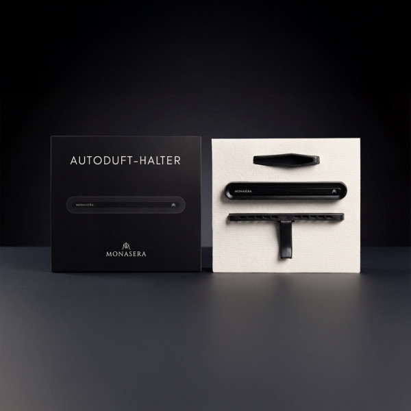 Monasera Autoduft Halter in Schwarz