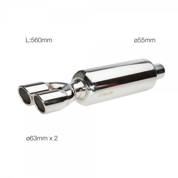 SIMONI RACING Endschalldämpfer 2x63mm Edelstahl