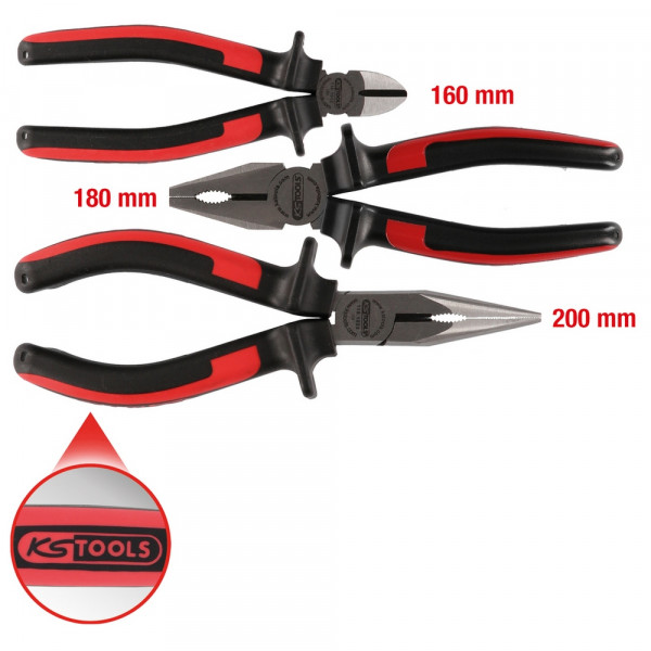 KS TOOLS ERGOTORQUE Zangen-Satz,3-tlg. mit
