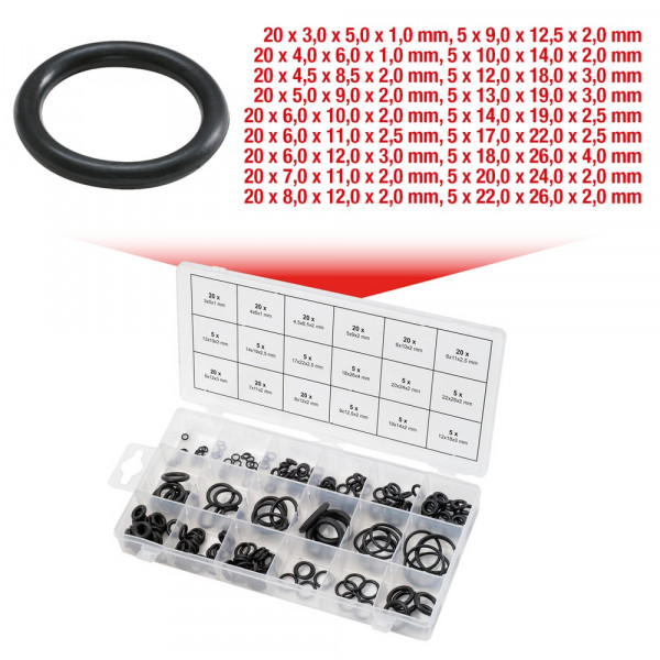 KS TOOLS Sortiment O-Ringe, Innen Ø 3-22mm