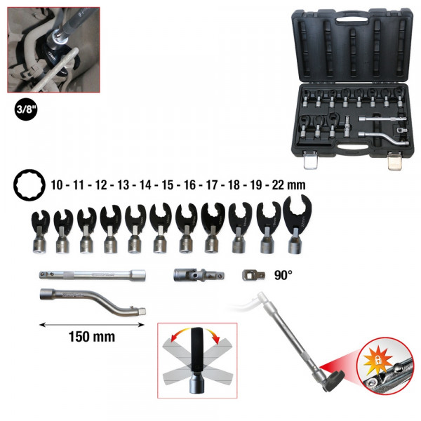 KS TOOLS 3/8" 12-kant-Einsteck-Maulschlüssel-Satz