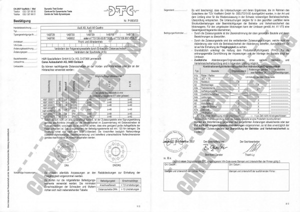DTC-Gutachten P-993/03 zu DR-Set