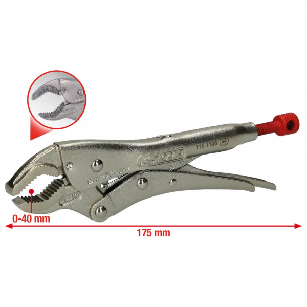 KS TOOLS Gripzange 7" GRIPfix Xtreme