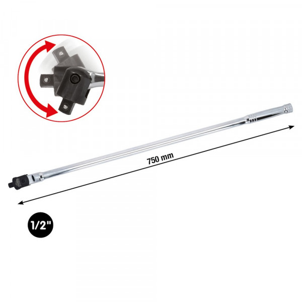KS TOOLS 1/2" CHROMEplus Gelenk-Steckgriff,