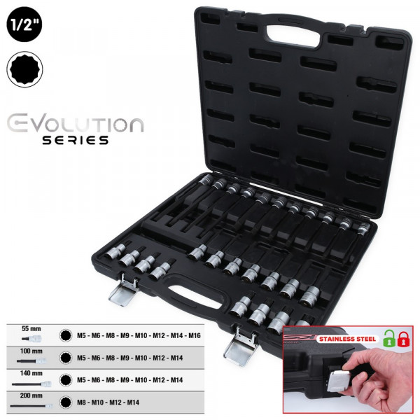 KS TOOLS 1/2" Bit-Stecknuss-Satz für Vielzahn