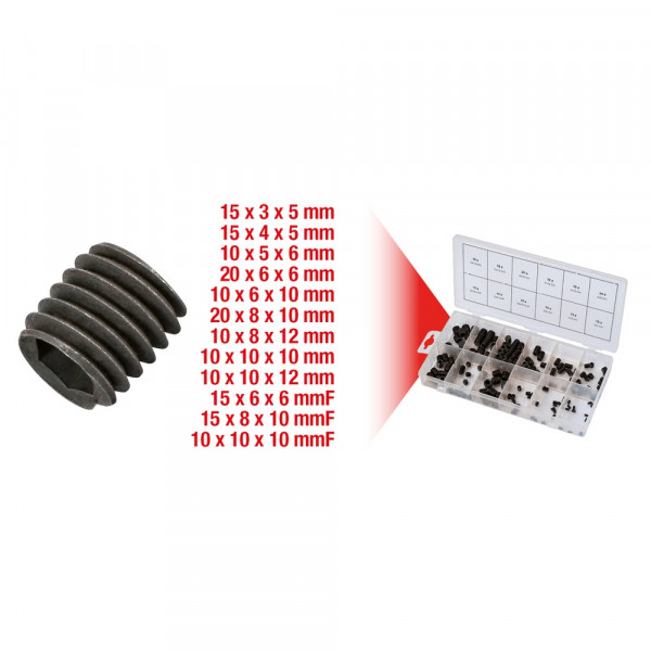 KS TOOLS Sortiment Madenschrauben, metrisch