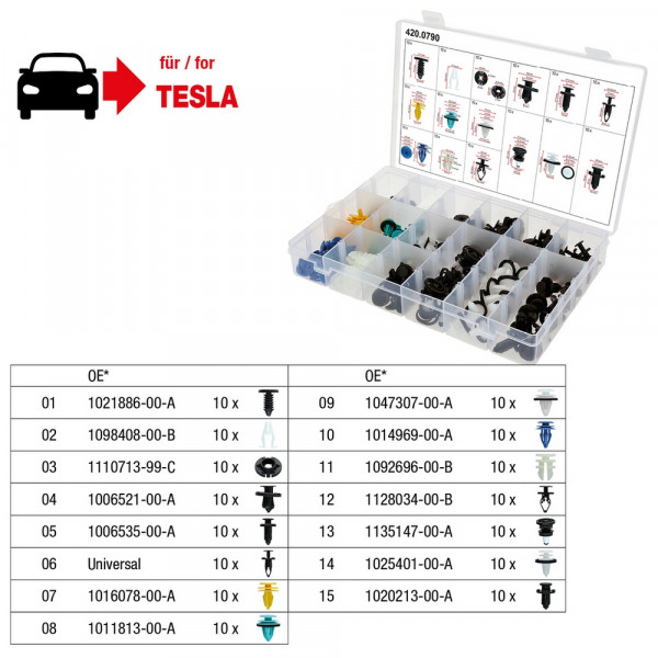 KS TOOLS Befestigungs-Clip-Satz für Tesla,