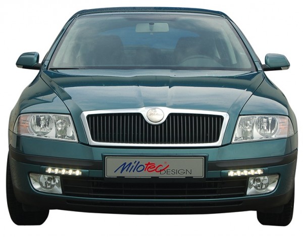 MILOTEC Tagfahrleuchten klar mit Abdeckrahm Skoda